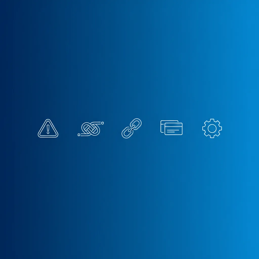 Ilustração de elementos de configuração de sistema conectados em linha